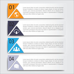 Vector flat lines and numbers design template for web site.