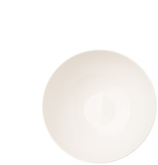Empty white salad bowl over white background 