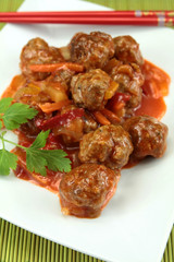 boulettes de boeuf sauce aigre-douce