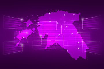 Estonia Map World map News Communication purple