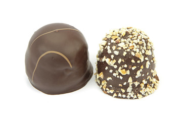 Chocolate coated cream puffs
