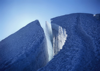 Snow abstract precipice