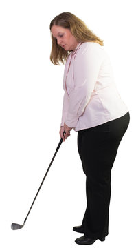 Businessfrau mit Golfschläger