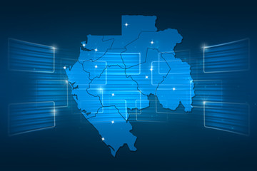Gabon Map World map News Communication blue