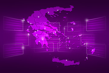 Greece Map World map News Communication purple