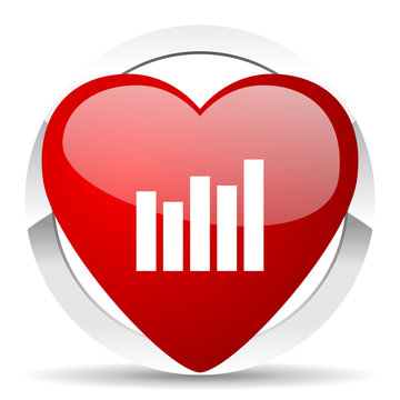 graph valentine icon bar graph sign