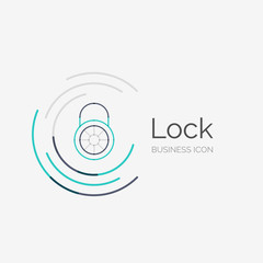 Thin line neat design logo, lock concept