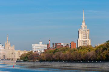 Moscow River embankment. White House. Moscow, Russian Federation