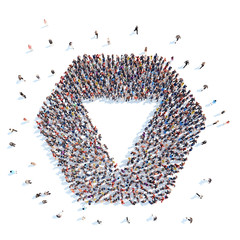 People in the form of an abstract symbol.