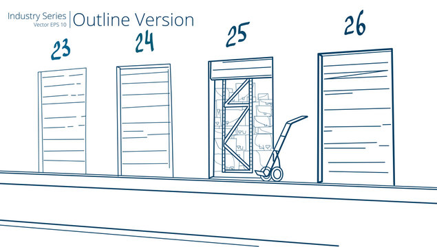 Vector illustration of Loading Dock, Outline Series.