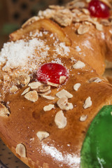 Kings cake, Roscón de Reyes, spanish traditional sweet to eat i
