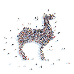 People in the form of a camel.