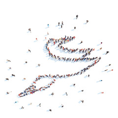 People in the form of a bird.