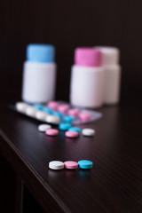 colorful pills on the table