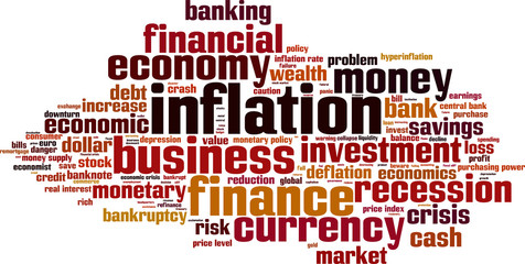 Inflation word cloud concept. Vector illustration