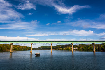 Fototapeta premium Bridge over the Passagassawakeag River in Belfast, Maine.