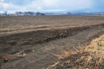 Field erosion land
