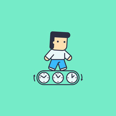 man running with the time