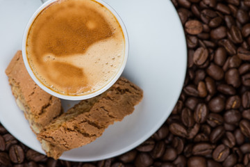 fresh expresso with biscuits