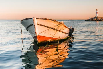 Rolgordijnen Fishing boat on the  Istanbul marina, Turkey © sola_sola