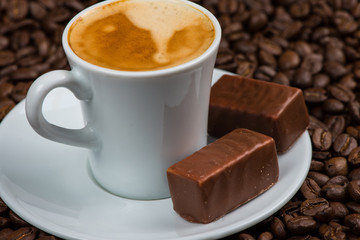 cup of coffee and chocolate