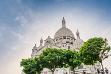 Fototapeta na wymiar Amazing view of Sacred Heart Cathedral in Montmartre. Paris, Bas