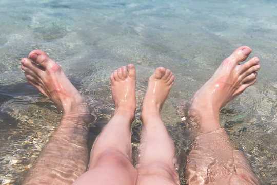 feet in the sea