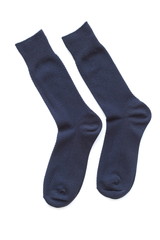 Winter black sock for men isolated on white background