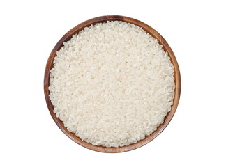 Fototapeta na wymiar Asian white rice or uncooked white rice on white background