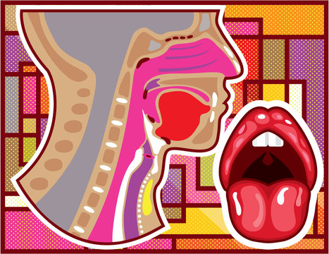 Abstract Artwork Throat N Nose Diagram