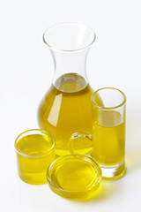 Olive oil in glass vessels