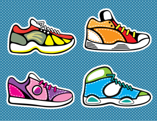 Sneakers pop art vector