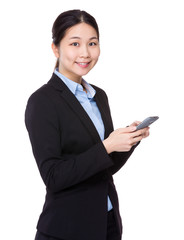 Businesswoman use of mobile phone