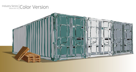 Vector illustration of Abstract containers, Color Series