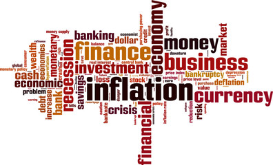 Inflation word cloud concept. Vector illustration