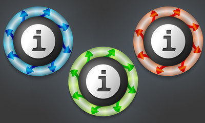 icons with color back light and info symbol