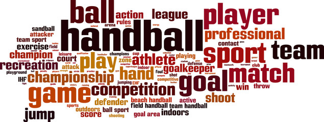 Obraz premium Handball word cloud concept. Vector illustration
