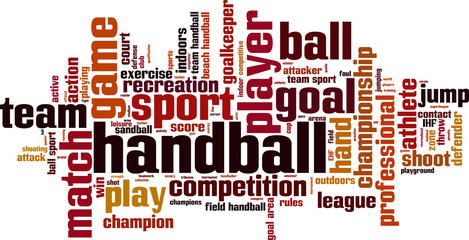 Handball word cloud concept. Vector illustration