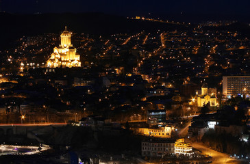 Beautiful  view of Night Tbilisi, Georgia