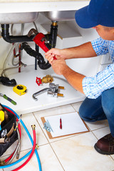 Plumber on the kitchen.