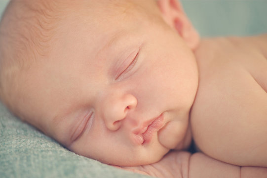 Close portrait of Newborn Baby Sleeping