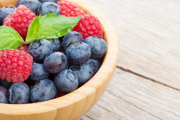 Blueberries and raspberries