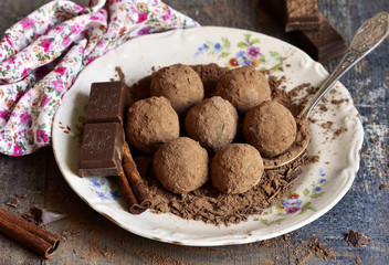 Homemade chocolate truffles.