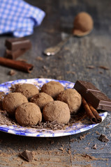 Homemade chocolate truffles.