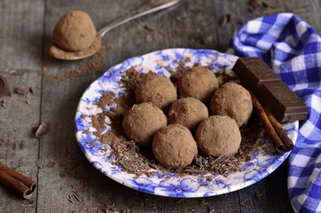 Homemade chocolate truffles.