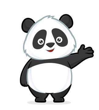 Panda in welcoming gesture