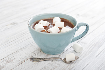 Hot chocolate and marshmallows