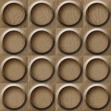 Leather rounded abstract blocks stacked for seamless background