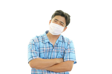 風邪に罹患した男性