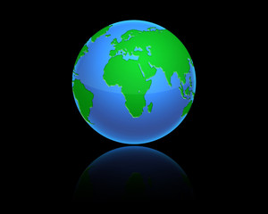 illustration of Earth isolated on black background